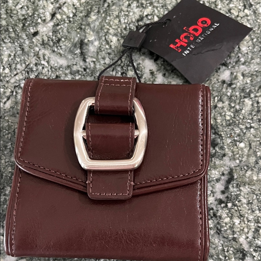 HOBO Dark Brown Leather Wallet